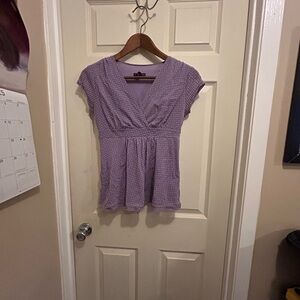 New York & Company Purple Cap Sleeve Blouse - size medium